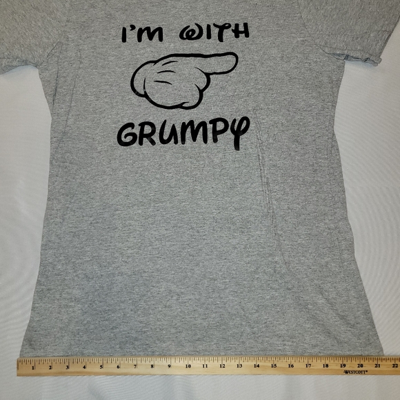 I'm With Grumpy T Shirt Womens Large Gray Short Sleeve - Picture 6 of 8